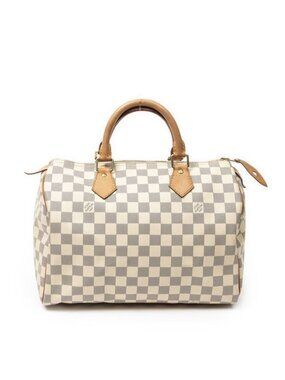 Louis Vuitton Speedy Ivory Damier Azur Handbag